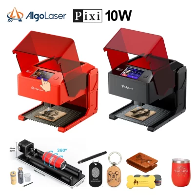 Algo pixi iniciante negócio 5w/10w cortador de gravador a laser para madeira diy, couro, vidro, cerâmica tela inteligente offline fácil de usar