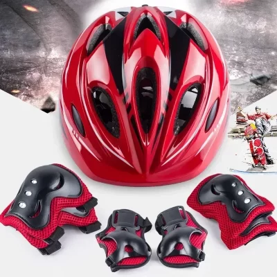Capacete joelheiras cotovelo almofadas de pulso capacete da criança com conjunto de equipamentos de proteção, para crianças bicicleta, ciclismo skate scooter patinação