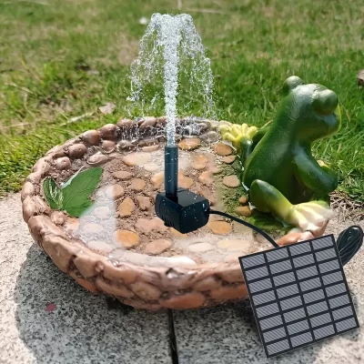 Fonte solar com 6 bicos - bomba de água flutuante de painel solar de 1,4 W para banhos de pássaros, piscinas, jardim DIY cachoeira decoração de quintal