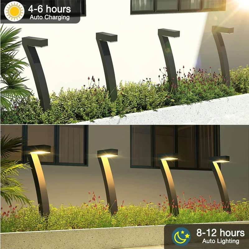 4/8 pçs solar led luz luzes do jardim iluminação ao ar livre ip65 à prova dip65 água gramado caminho holofotes para quintal entrada passarela pátio decoração - Image 4