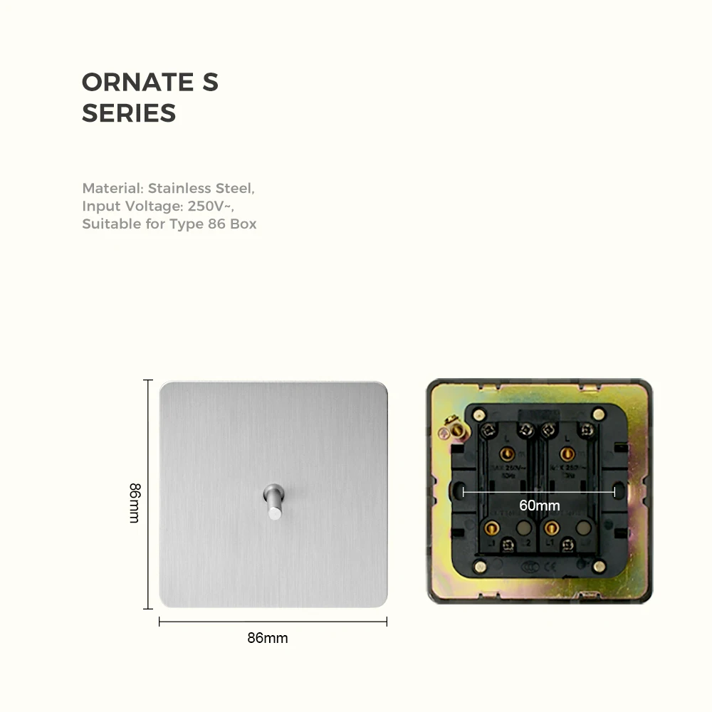 Avoir Silver Metal Panels Spring Switches Vintage Momentary Switch For House Reset Switches Electrical Sockets Plug Usb EU FR - Image 5