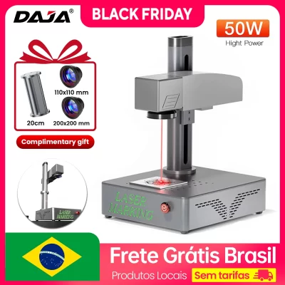 Daja s4 50w máquina de marcação a laser de fibra metal placa de identificação gravador para jóias aço inoxidável portátil gravura industrialdesktop