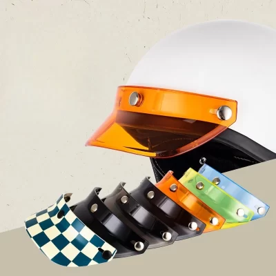 Universal à prova de vento flip escudo de vento 3 snap-botão capacete viseira motocicletas acessórios para rosto aberto capacete de motocicletas