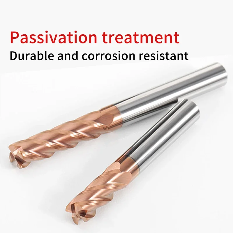 Full Size HRC55 Corner Radius Carbide End Mill 4F R Ballnose CNC Tungsten Steel Milling Cutter Coated Surface Machining Metal - Image 3
