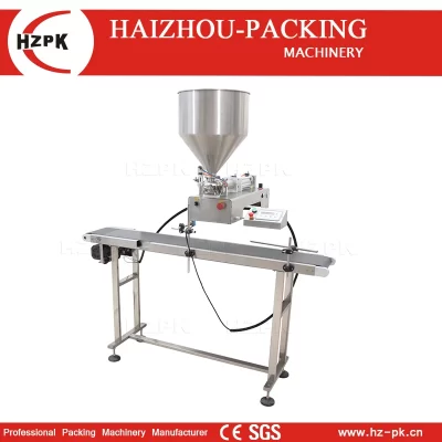 HZPK Semi-automatic Paste Filling Machine Conveyor Belt Accessories Can Be Used To Fill Beverages Jams HZ-1400S
