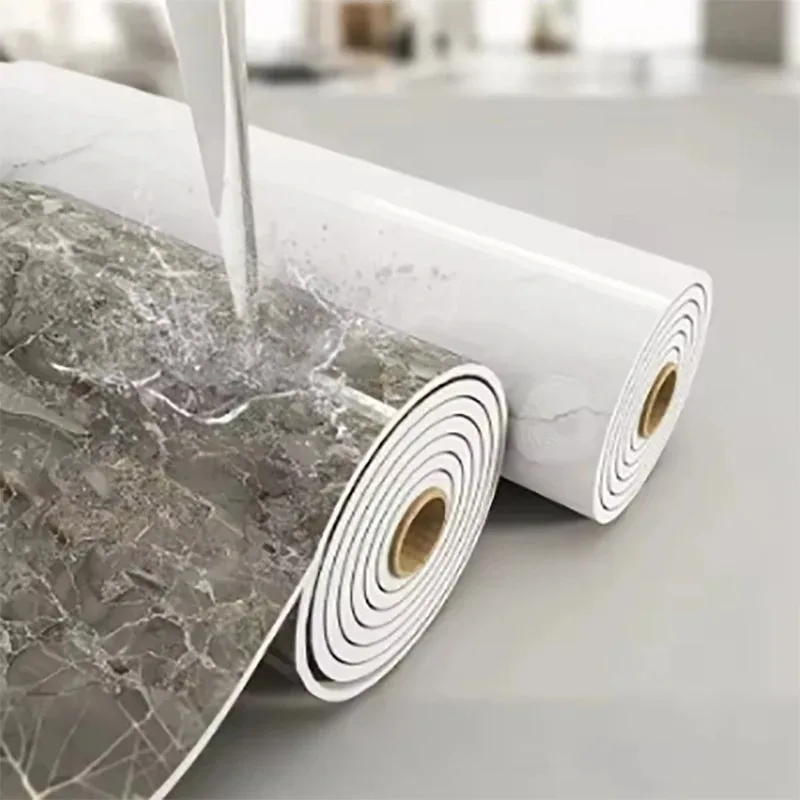 Adesivo de parede à prova d'água e antiincrustante, papel de parede autoadesivo, 1 rolo de espuma grossa, mármore, para quarto e sala de estar - Image 2