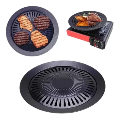 Grelha de churrasco sem fumaça, panela a gás doméstica antiaderente, placa de fogão elétrico, bandeja de cozimento, churrasqueira, ferramentas de churrasco ao ar livre
