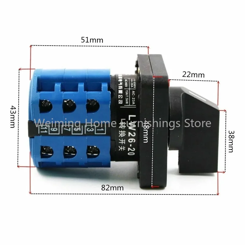 New Milling Machine 3 Section Import Forward Reverse Switch LW26-20 Drill Tool CNC Lathe Accessroies 1pc - Image 4