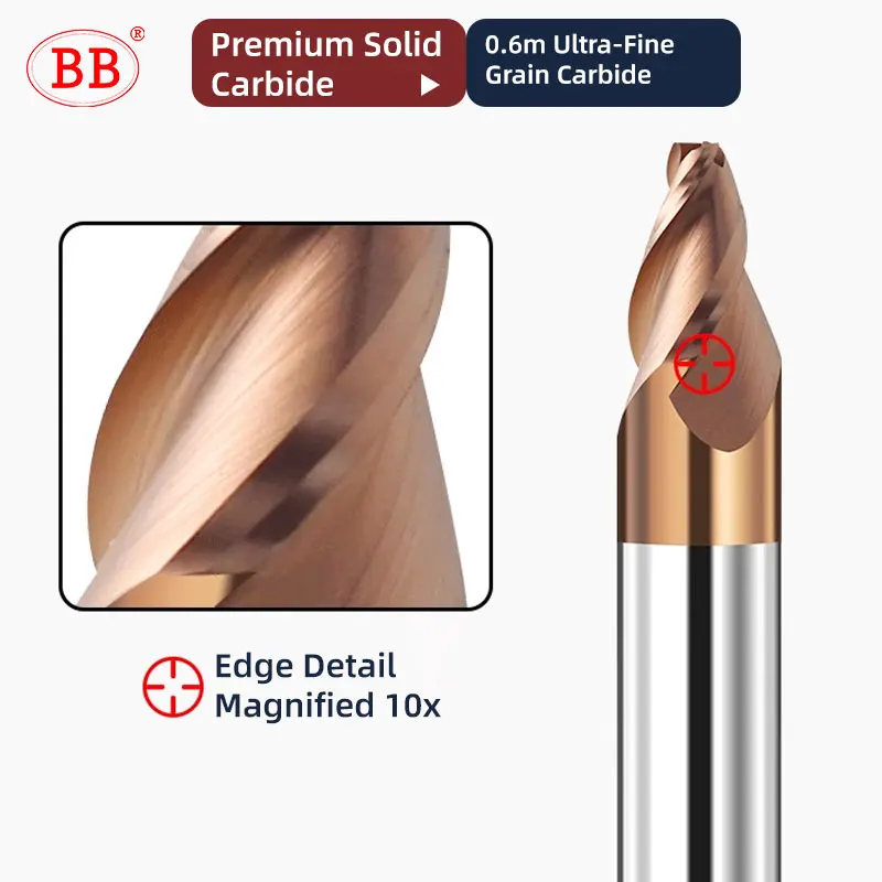 BB Carbide Tapered End Mill Angular CNC Machning Cutter Metal Router Bit 0.5 1 1.5 2 3 8 10 15 Degree - Image 2
