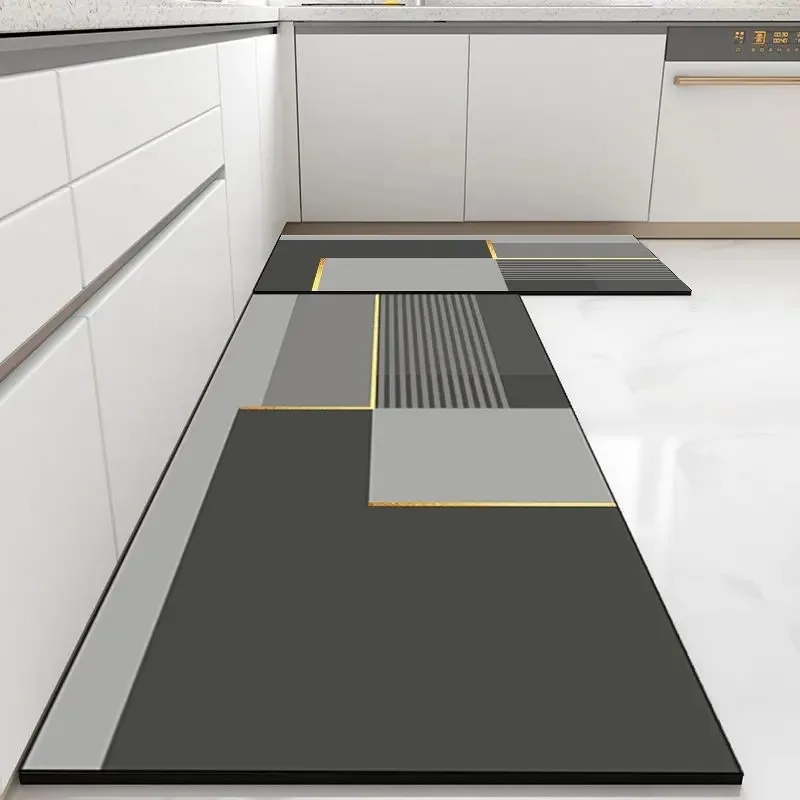 Tapete de cozinha de pvc antiderrapante à prova de óleo Tapete de couro impermeável Tapete moderno de tira longa Alfombra De Cocina - Image 2