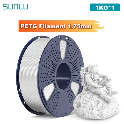 SUNLU 1KG PETG /Clear 3D Printer Filament 1.75mm 1000g Spool (2.2lbs) Neatly Arranged No Knot Filament Fit Most FDM Printer