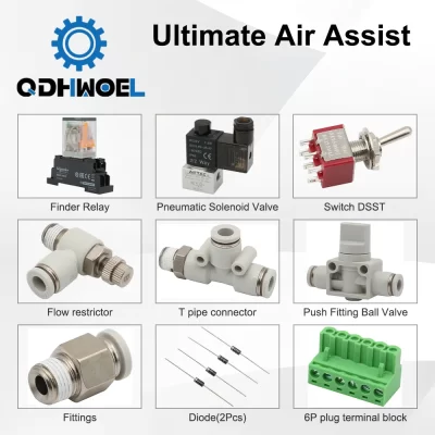 QDHWOEL Ultimate Air Assiast Set for CO2 Laser Cutting Engraving Machine