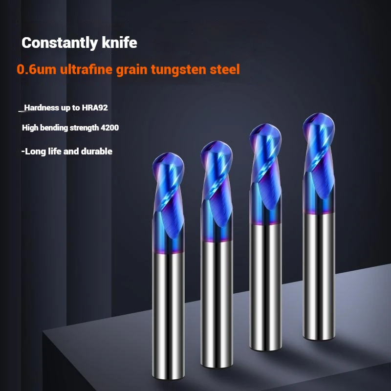 HRC65 HRC70 High Hardness Ball Nose End Mill Tungsten Carbide Cutter CNC Router Bit Milling Tool R0.5 6mm 8mm 10mm 12mm Metal - Image 2