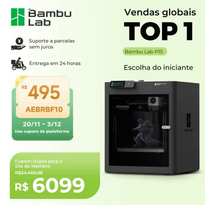 Bambu Lab P1S 3D Printer Equipped with a PEI-coated Flexible Plate Automatic Platform Leveling Active Vibration Compensation