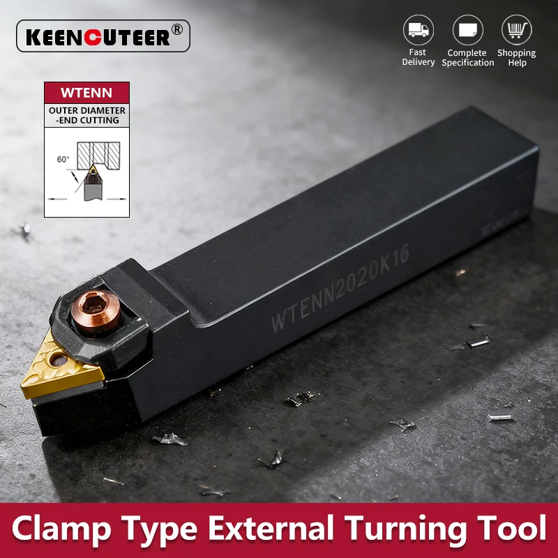WTENN1616 WTENN2020 WTENN2525 WTENN3232 External Turning Tool WTENN Lathe Bar Turning Holder CNC Cutting Tool Cutter Bar