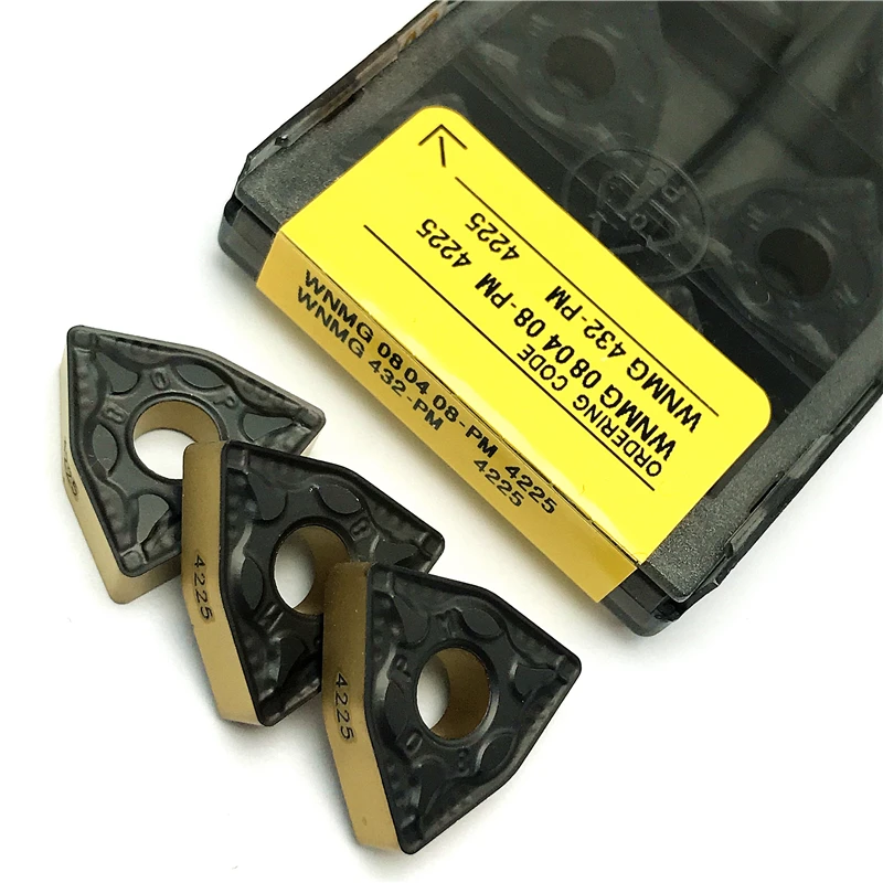 Wnmg080404 wnmg080408 pm4225 inserções de carboneto ferramenta de torneamento externo processamento de aço ferramenta de torno de metal inserção de giro de alta qualidade