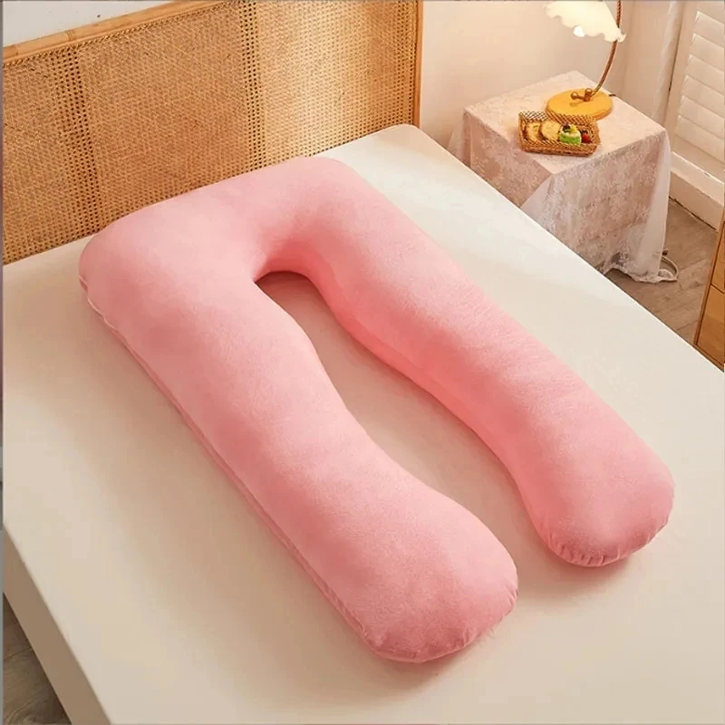 Travesseiro para maternidade, cor sólida, removível, lavável, proteção para gravidez, cintura, cristal, veludo, suporte para gravidez, travesseiro para barriga - Image 3