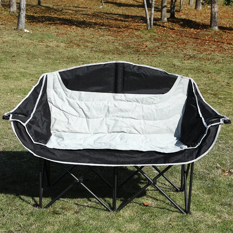 Outdoor Camping Thicked Folding Chair Double Portable Leisure Fishing Chair with Armrests Comfortable Home Balcony Stools - Image 6