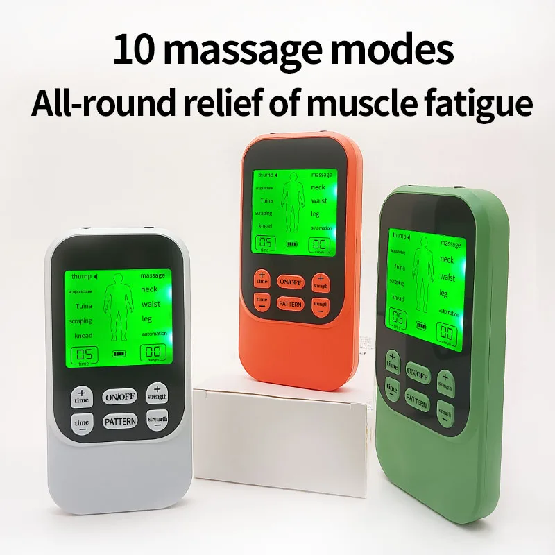 Estimulador muscular de relaxamento elétrico, 10 modos, corpo humano, pulso ems, pescoço, costas, cintura, perna, braço, fisioterapia, massageador