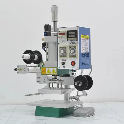 Máquina pneumática automática de gravação de couro, folha quente, prensa térmica para cartão moldado, caixa bakelife