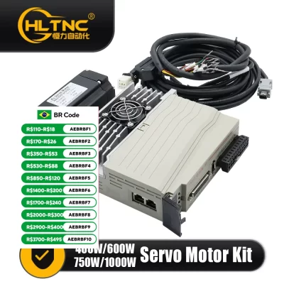 HLTNC Servo motors Kit 400w 600w 750w 1000w With Servo Driver 17bit Absolute Encoder 1.27Nm-3.8Nm 543ozin For CNC Engraver