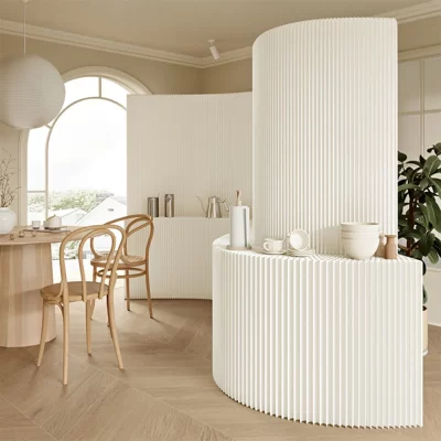 Customizable Home Decoration White Folding Organ Paper Wall Panel Removable Screens Room Dividers For Indoor Office 200cm-800cm
