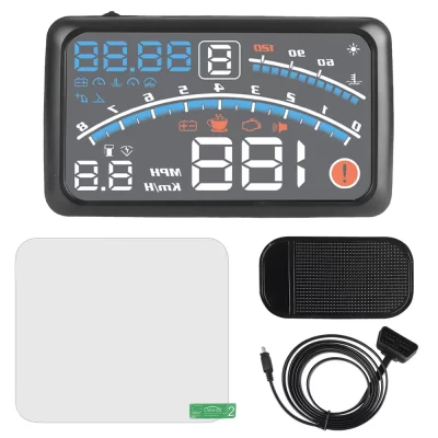 Car Head Up Display 5.5 HD OBD Multifunctional Water temp New 4E Upgraded HUD Security Alarm Digital Display Speed Projector