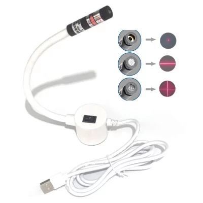 Luz de posicionamento a laser vermelho alimentada por USB com base magnética, projetor de linha cruzada para alinhamento de corte de máquinas de costura