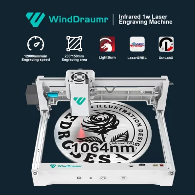 Gravador a laser de metal cnc máquina de gravação a laser 200*150mm controle app 12000mm/min super velocidade ferramenta laser para jóias de metal diy