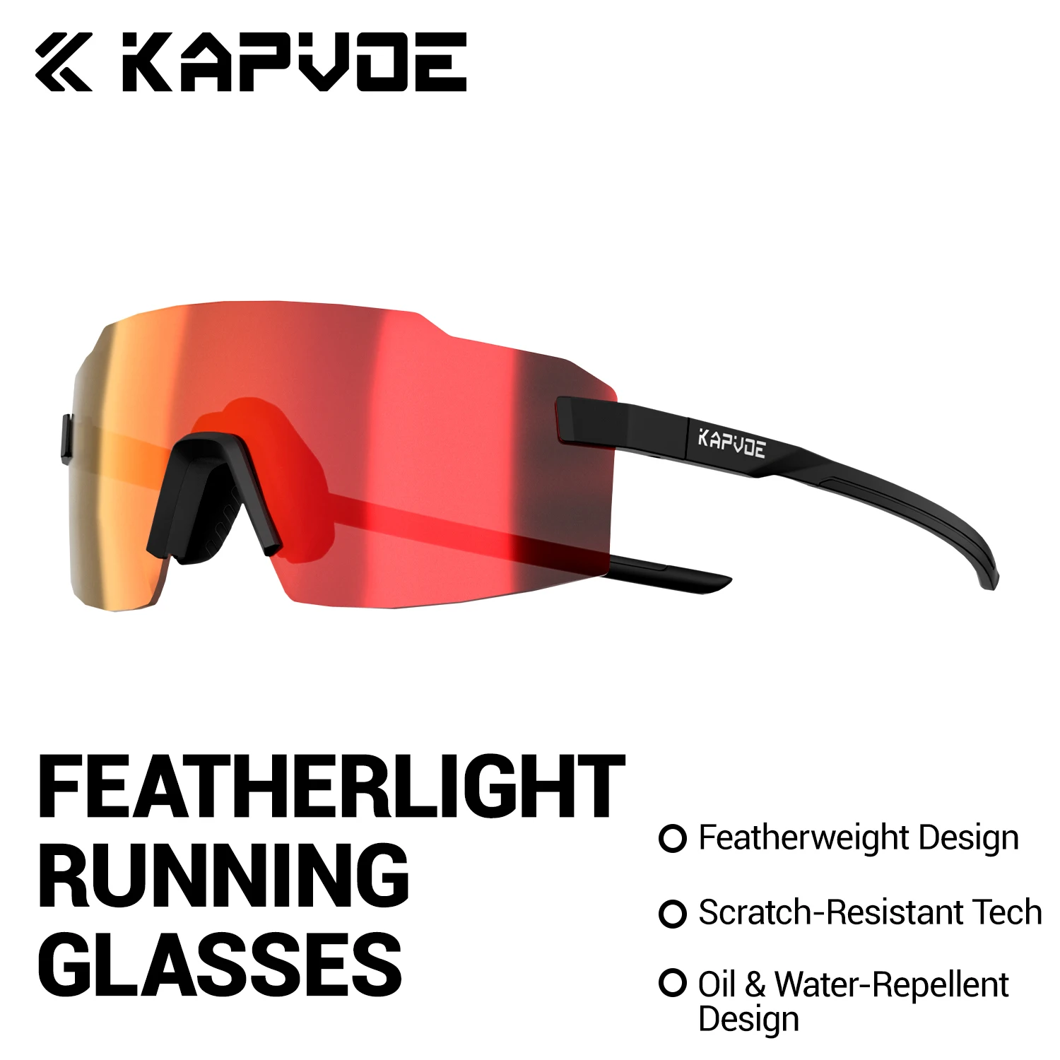 KAPVOE Cycling Glasses Outdoor Running Sunglasses Bicycle Sports Drive Hiking Sunglasses Fashion Men MTB Road Bike Glasses