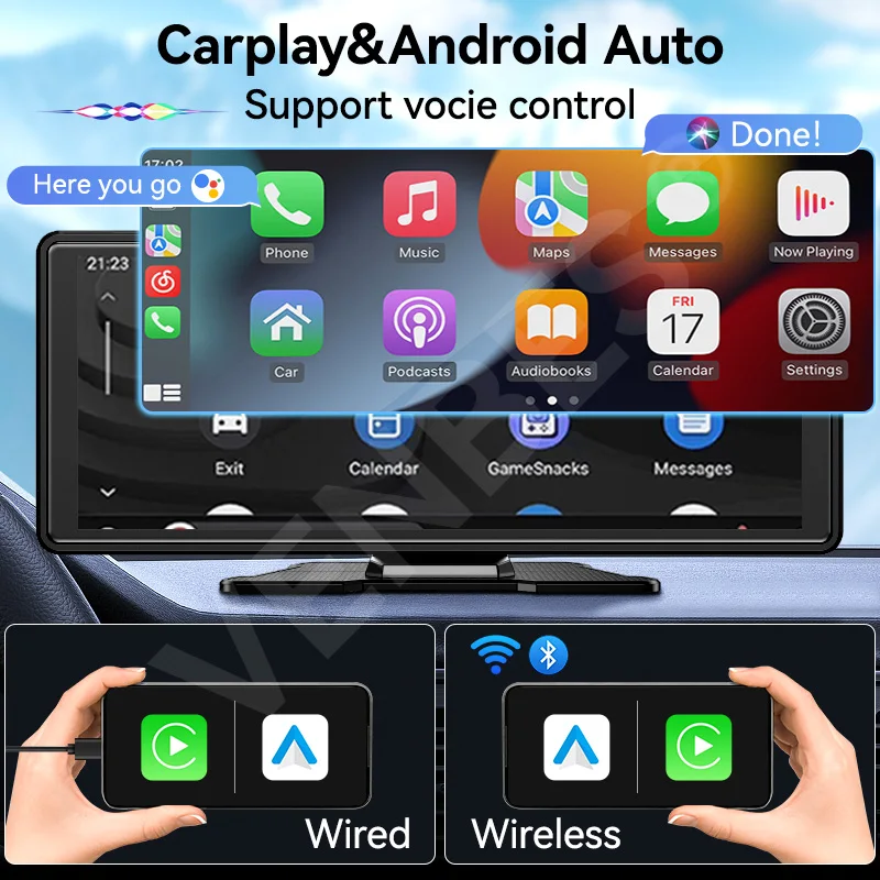 AHOUDY 10.26 Inch Wireless Carplay Android Auto Multimedia Car Video Player IPS Screen Mirrorlink USB - Image 2