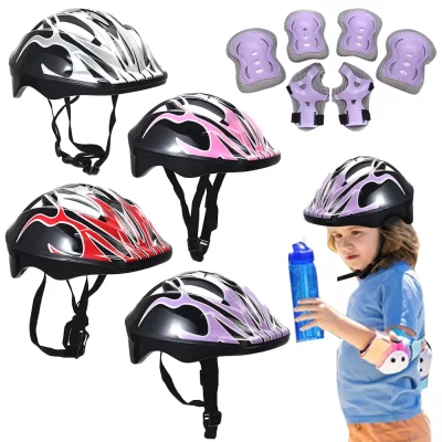 Conjunto de engrenagens protetoras para crianças, capacete de segurança, joelho, cotovelo, almofada, cabeça, bicicleta, ciclismo, skate, patinação, meninos, meninas