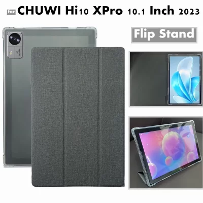 Para chuwi hi10 xpro hi 10 x pro 10.1 Polegada 2024 2023 caso de couro flip ultra-fino três dobras à prova de choque com suporte tablet capa