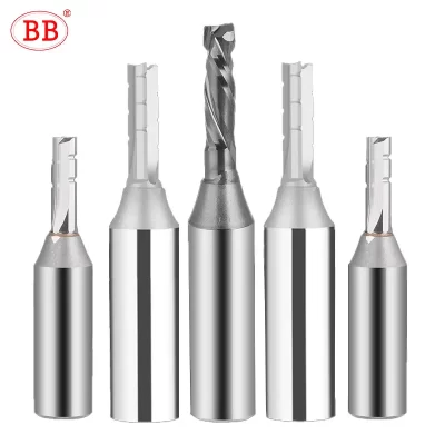BB Straight Slot Bit Milling Cutter CNC Wood Engraving Machine End Mill Rough TCT Router Bit 6mm 8mm 2T 3T 4F Shank 1/2 12.7mm