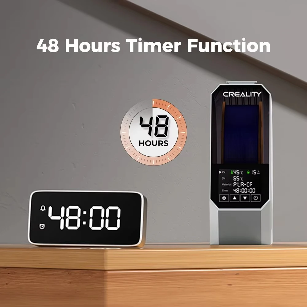 Creality Space π Caixa Secadora de Filamentos 1KG Armazenamento de Filamentos Mantenendo a Secagem Temperatura Ajustável 45 ℃ -70 ℃ 360 ° Aquecimento de ar quente 0-48h - Image 5