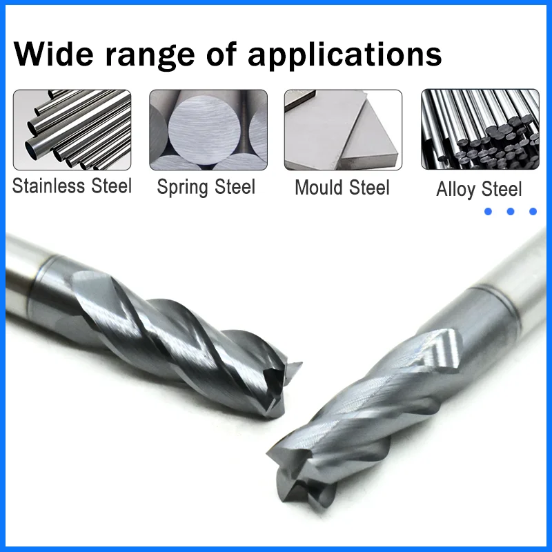 Metal Cutter Alloy Carbide End Mill HRC55 4 Flute 4mm 6mm 8mm 10mm 12mm 16mm 18mm 20mm Tungsten Steel CNC Maching Milling Tools - Image 3