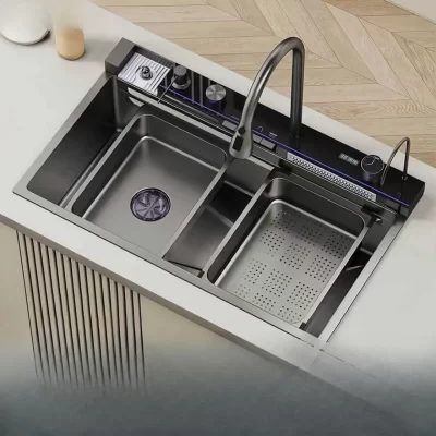 Baleia cozinha lava-louças piscina 304 aço inoxidável bacia vegetal grande pia única pia casa coleção de escória cozinha
