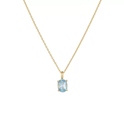 Céu azul topázio prata colar para mulher simples versátil luxo pedra natural lockbone corrente design minimalista jóias