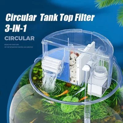 220v 4w filtro de aquário circular filtro de tanque de peixes pendurar na purificação de água cachoeira filtro superior acessórios de aquário
