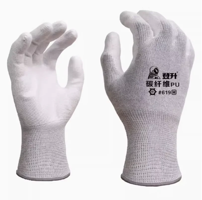 Luvas de operação fina, leves, respiráveis, antiestáticas, duráveis, antiderrapantes, equipadas com fio condutor, luvas de oficina de precisão