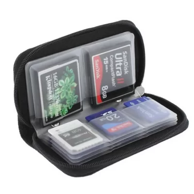 Memory Card Collect Bag SD Card Carrying Case Holder Wallet with 22 Slots for CF/SD/Micro SD/SDHC/MS/DS Card Bag Game Camera SD