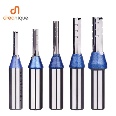 Dreanique 1PC High Precision TCT Trimming Router Bit 1/2 Shank 3 Straight Flute Carbide Milling Cutter For Plywood Chipboard MDF