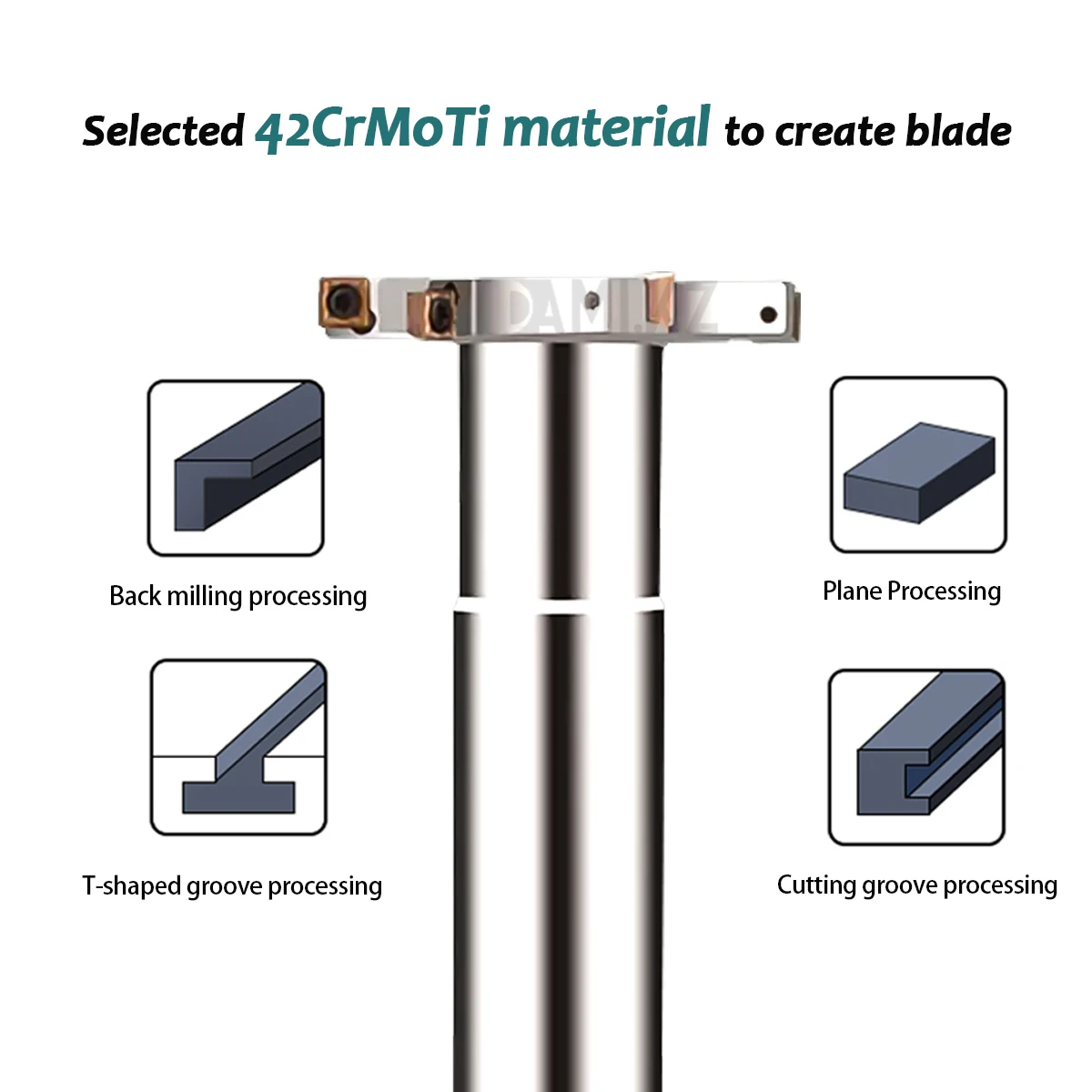 CNC Lathe Tool MTS T-Shaped Knife Series T-slot Milling Cutter Rod 6mm Slotting Cutter Straight Shank Seismic Use SPMT04 Inserts - Image 3