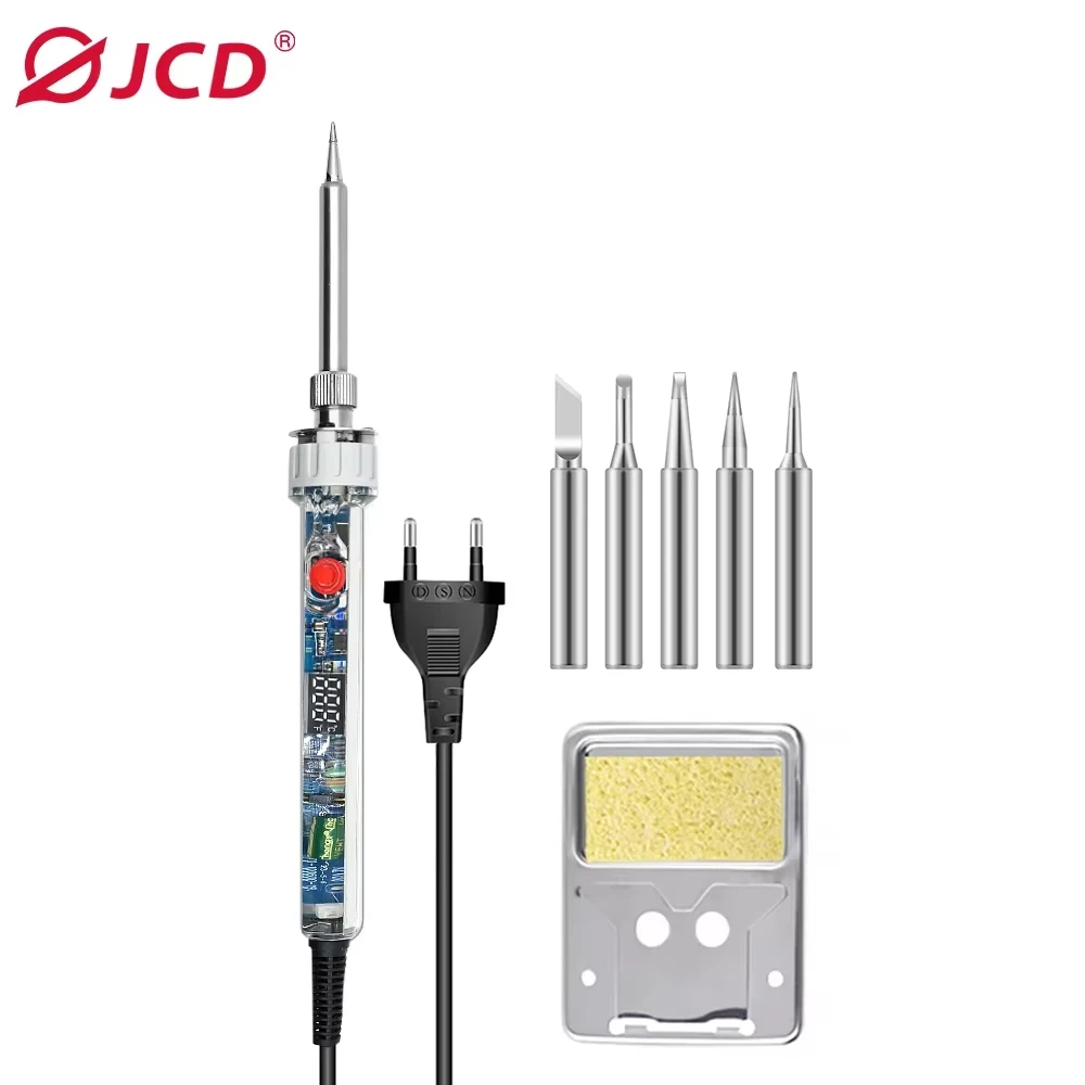 JCD-Ferro De Solda Elétrico Com Interruptor, Temperatura Ajustável, Display Digital LCD, Ferramentas De Reparação De Solda, 100W, 110V, 220V, P907, Novo