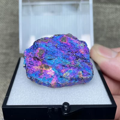 Minério de cobre colorido natural, bornite, amostra mineral, pedra de cura, cristal, quartzo, decoração de casa, tamanho da caixa 50x50mm