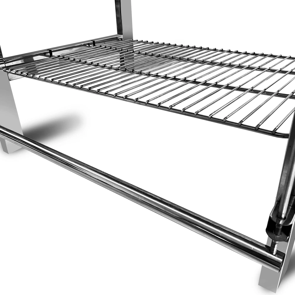 Grelhador para churrasco 360 ° Carvão rotativo de aço inoxidável, design flip operado por pés, tamanho grande para carne deliciosa, churrasco, cozinha ao ar livre - Image 4