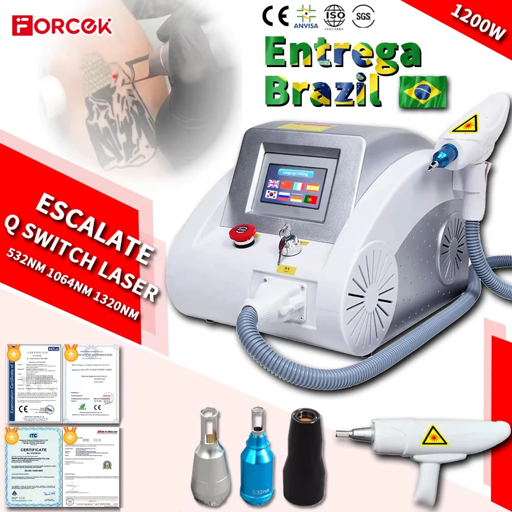 Profissional q-switch nd yag picosegundo 1064 532 1320nm remoção de tatuagem laser pigmentação remoção máquina de descascar carbono