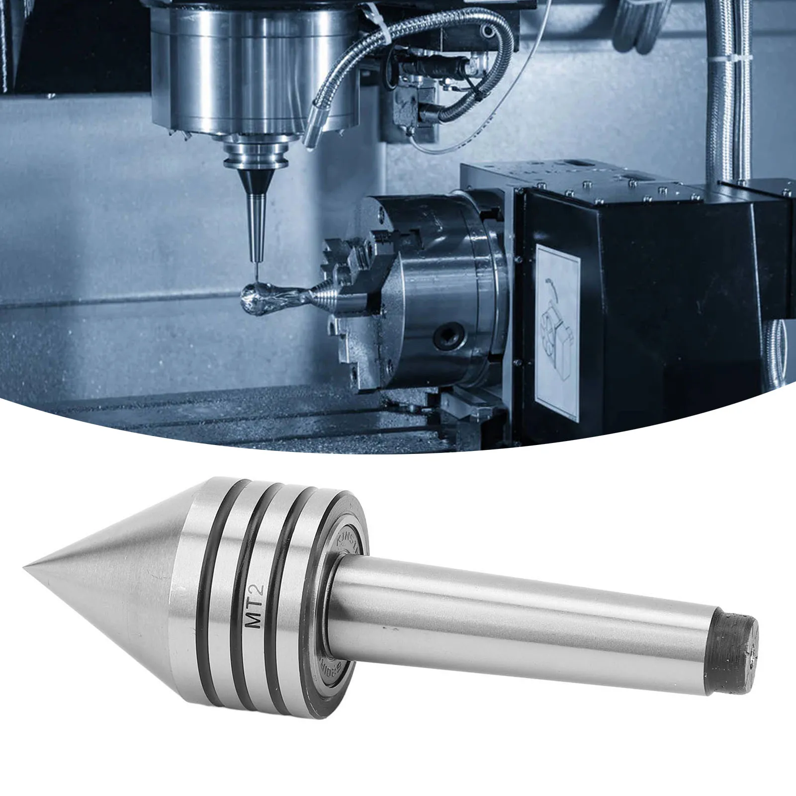 Tailstock Live Center com Alta Precisão Resistente ao Desgaste, Torno MT2, Acessórios para CNC, 60 Graus, HSS - Image 6