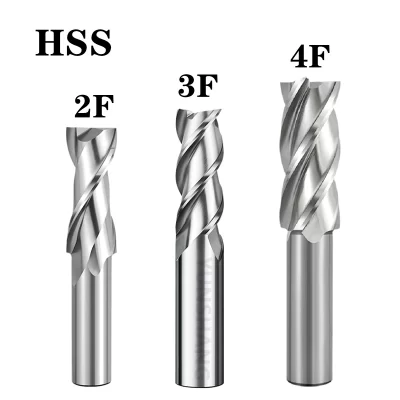 HSS Milling Cutter 2 3 4 Flute High Speed Steel End Mill D3mm-20mm Machine CNC Tool For Process Steel Aluminum Copper