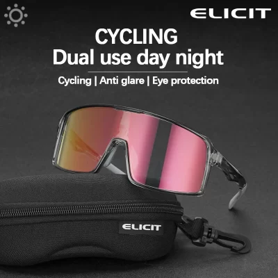 ELICIT Photochromic Cycling Sunglasses Sports Running Glasses Mountain Road Bicycle For Men Women UV400 Protection Goggles For M